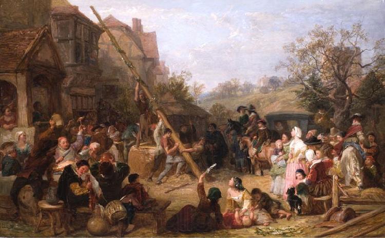 Frederick Goodall Raising the Maypole France oil painting art